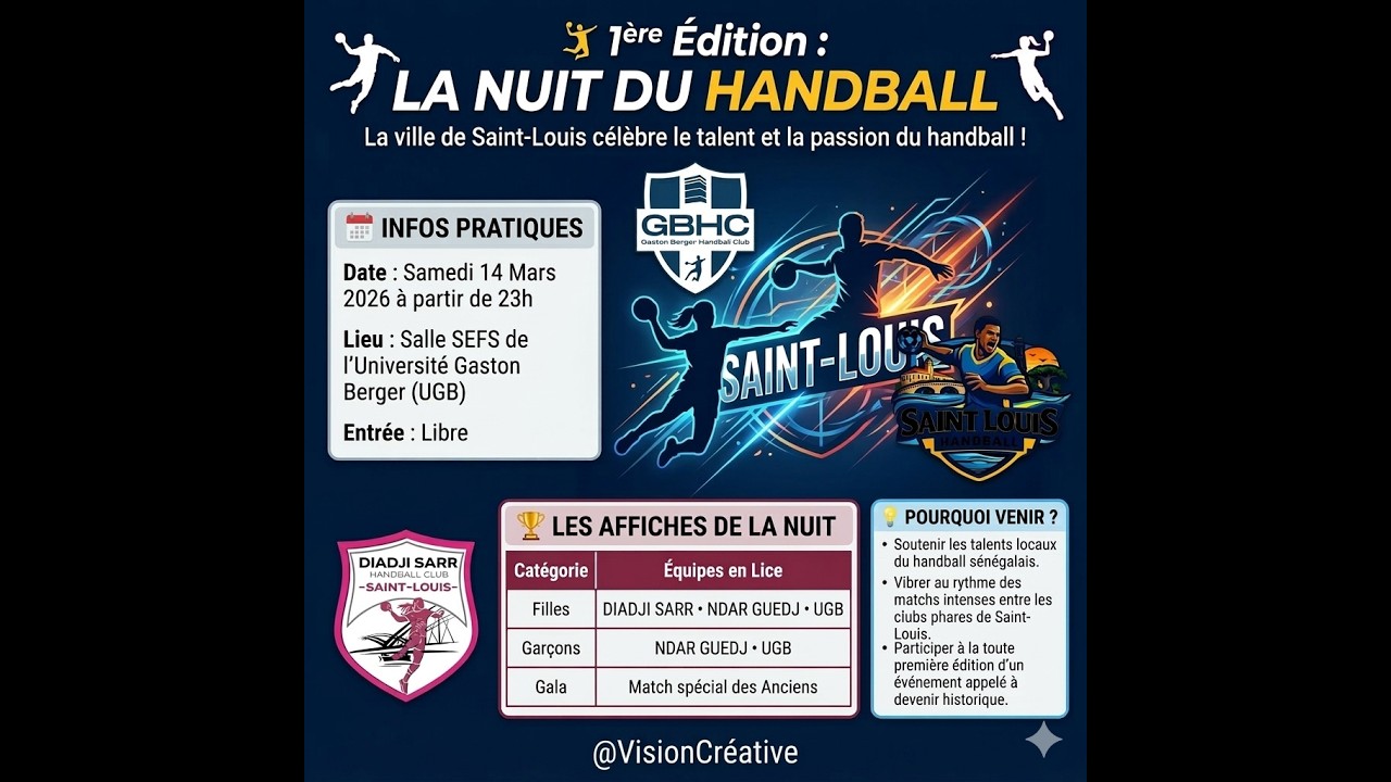 ⁣🔴En Direct Nuit du handball UGB