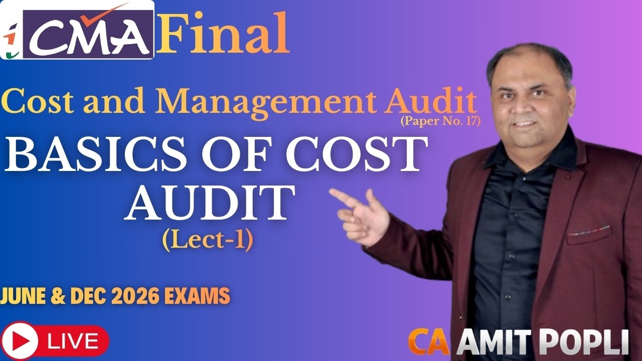 Lect 1-CMA Final (Gr. IV)-Cost & Management Audit-(Basics of Cost Audit)-June'26 Exams-CA Amit Popli