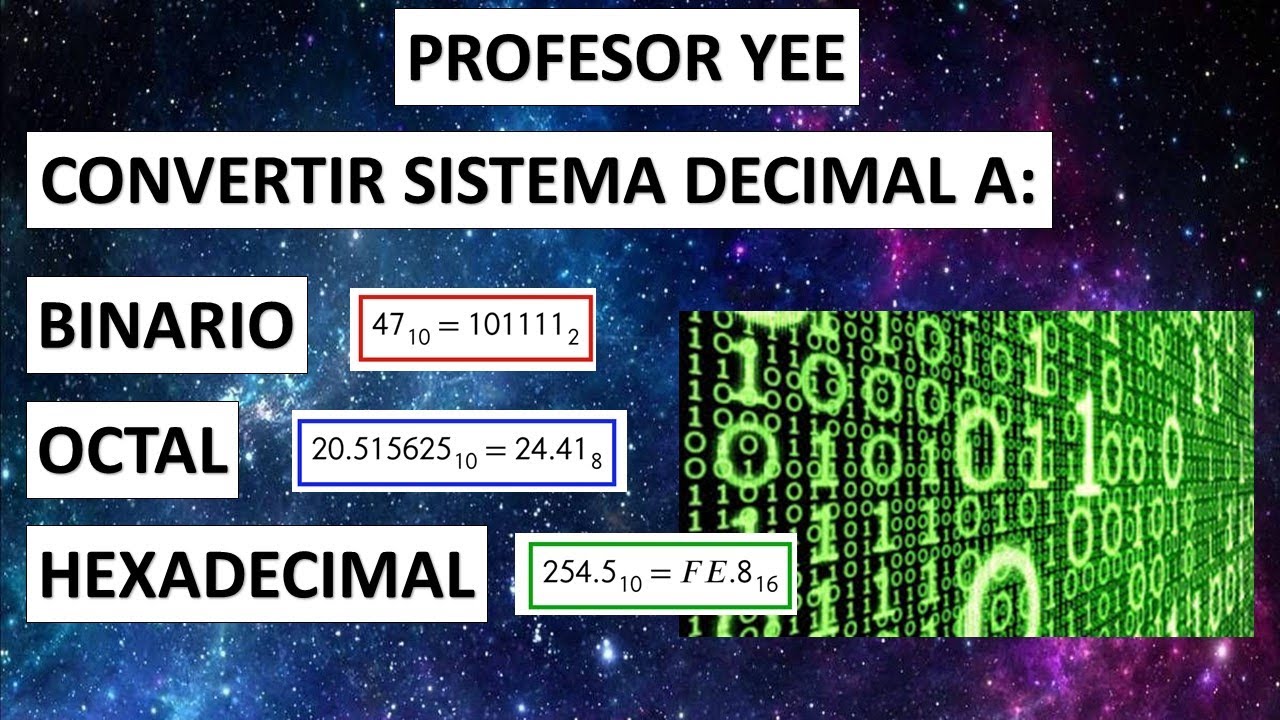 DECIMAL A BINARIO,OCTAL Y HEXADECIMAL