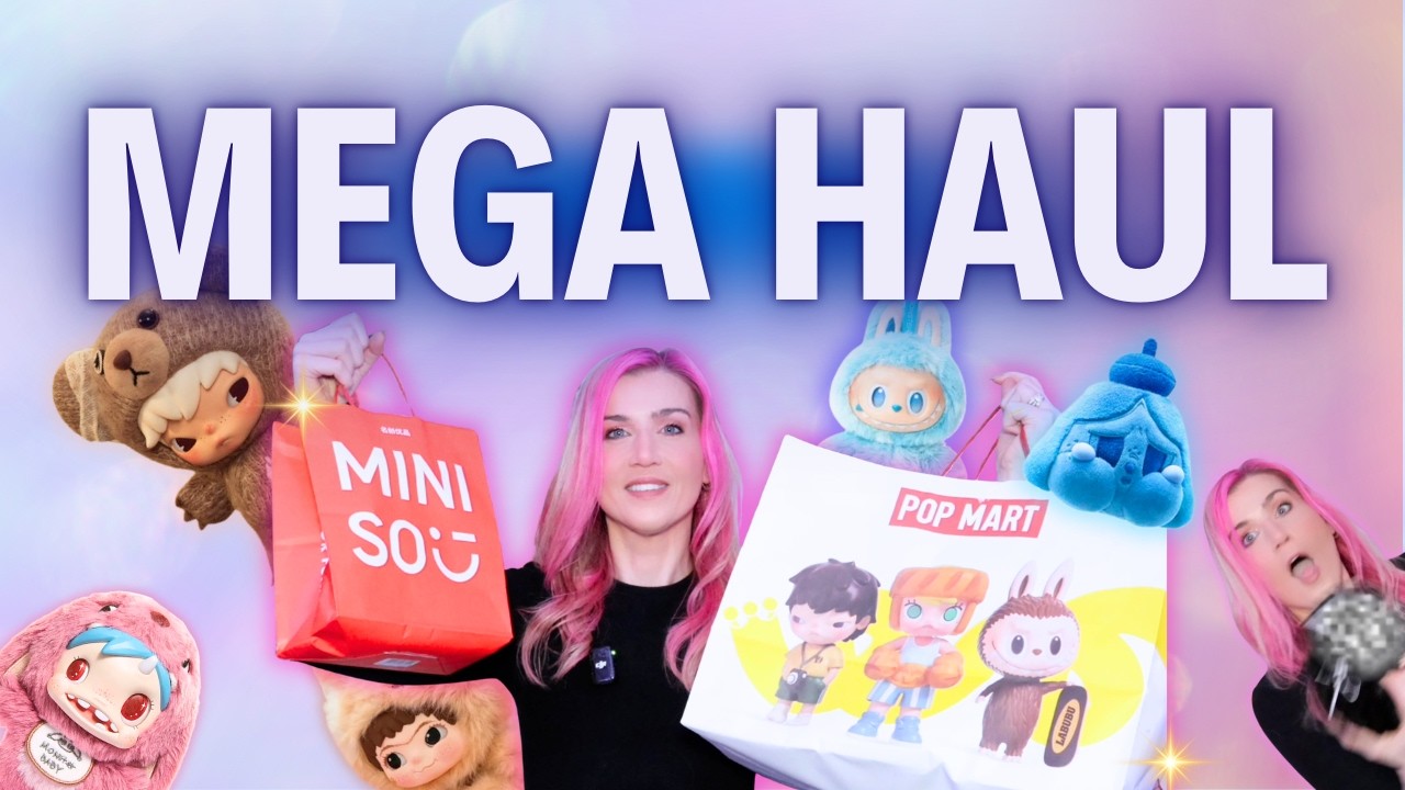 My Biggest Haul Yet AND WE FOUND A SECRET ❤️🤍❤️🖤 | Pop Mart, Miniso, Baby Three & Kenji