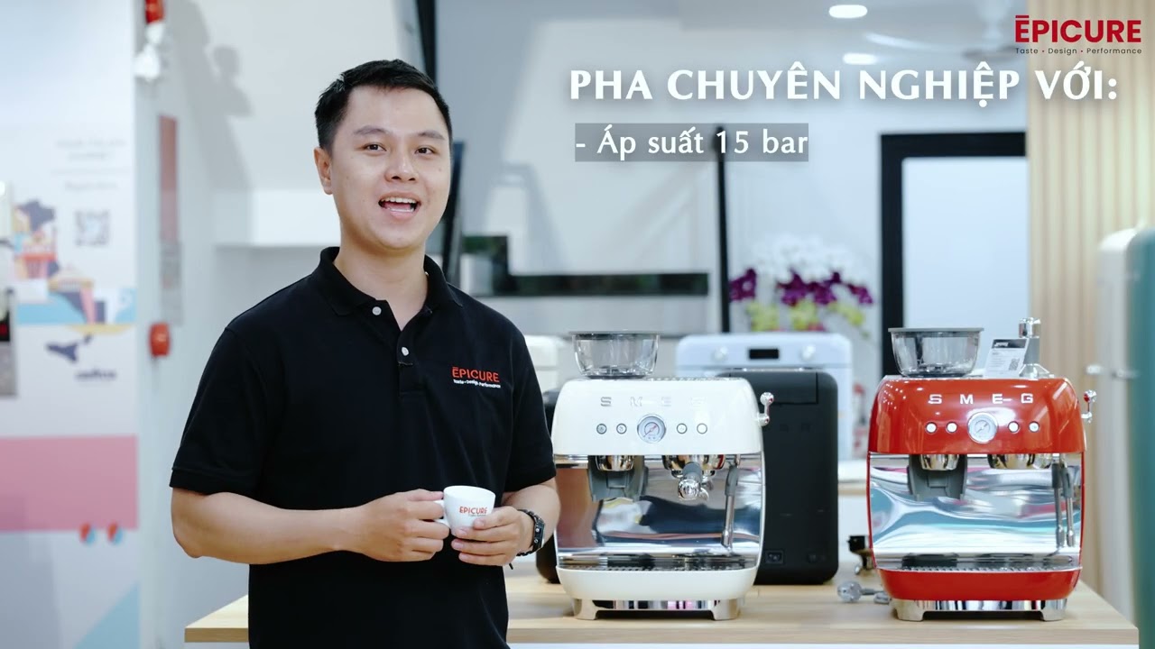 Review máy pha cà phê tích hợp máy xay SMEG EGF03