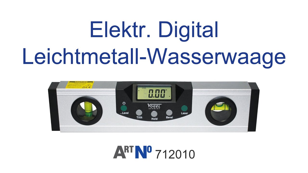 Vogel Germany &bull; Elektr. Digital-Leichtmetall-Wasserwaage &bull; Art.-Nr. 712010