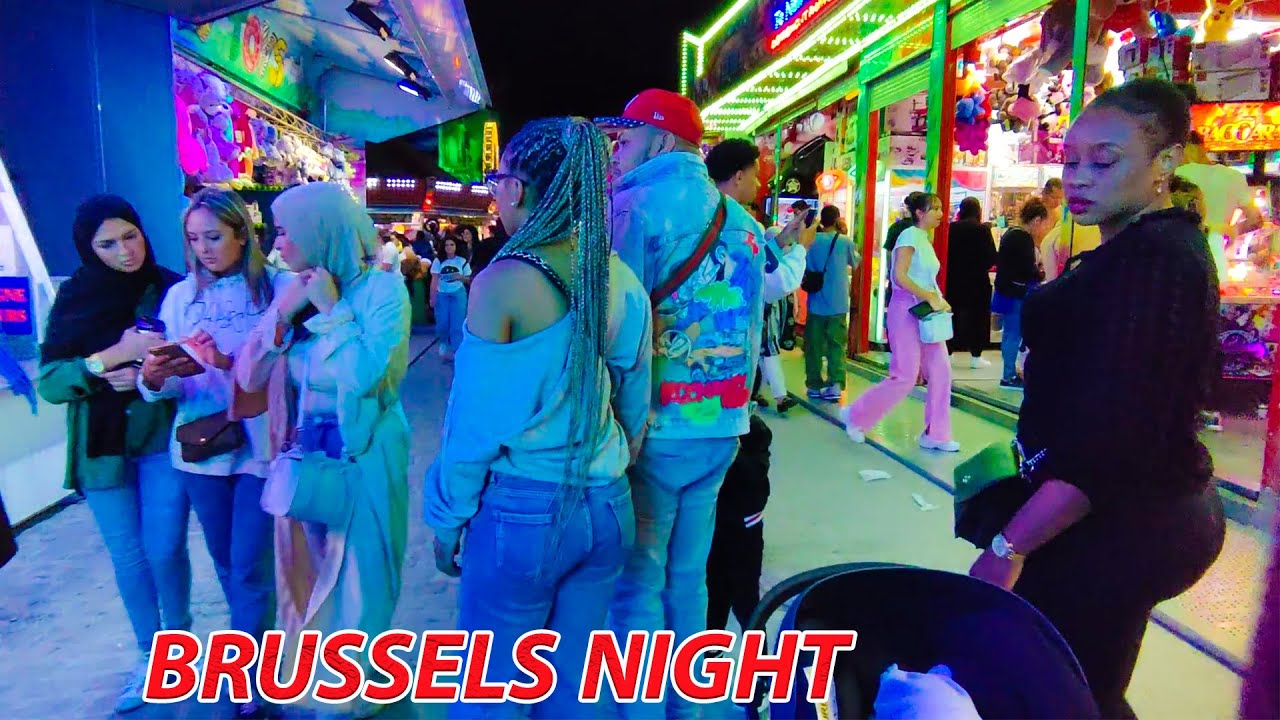 foire bruxelles | brussels nightlife | night walk in brussels