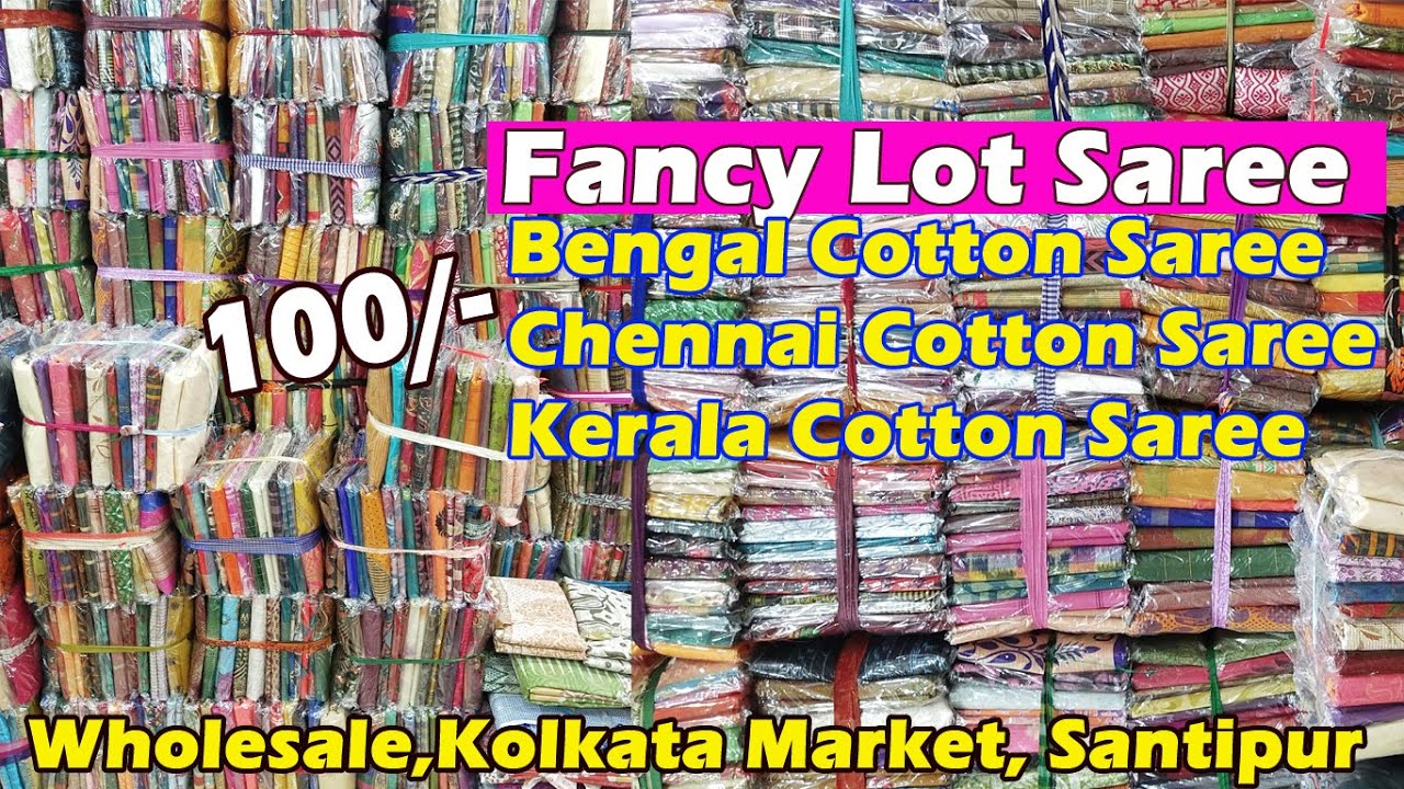 Lot Saree Wholesaler, Cotton Saree, Printed Saree, Chappa Lot saree, Fancy Saree Kolkata, Santipur