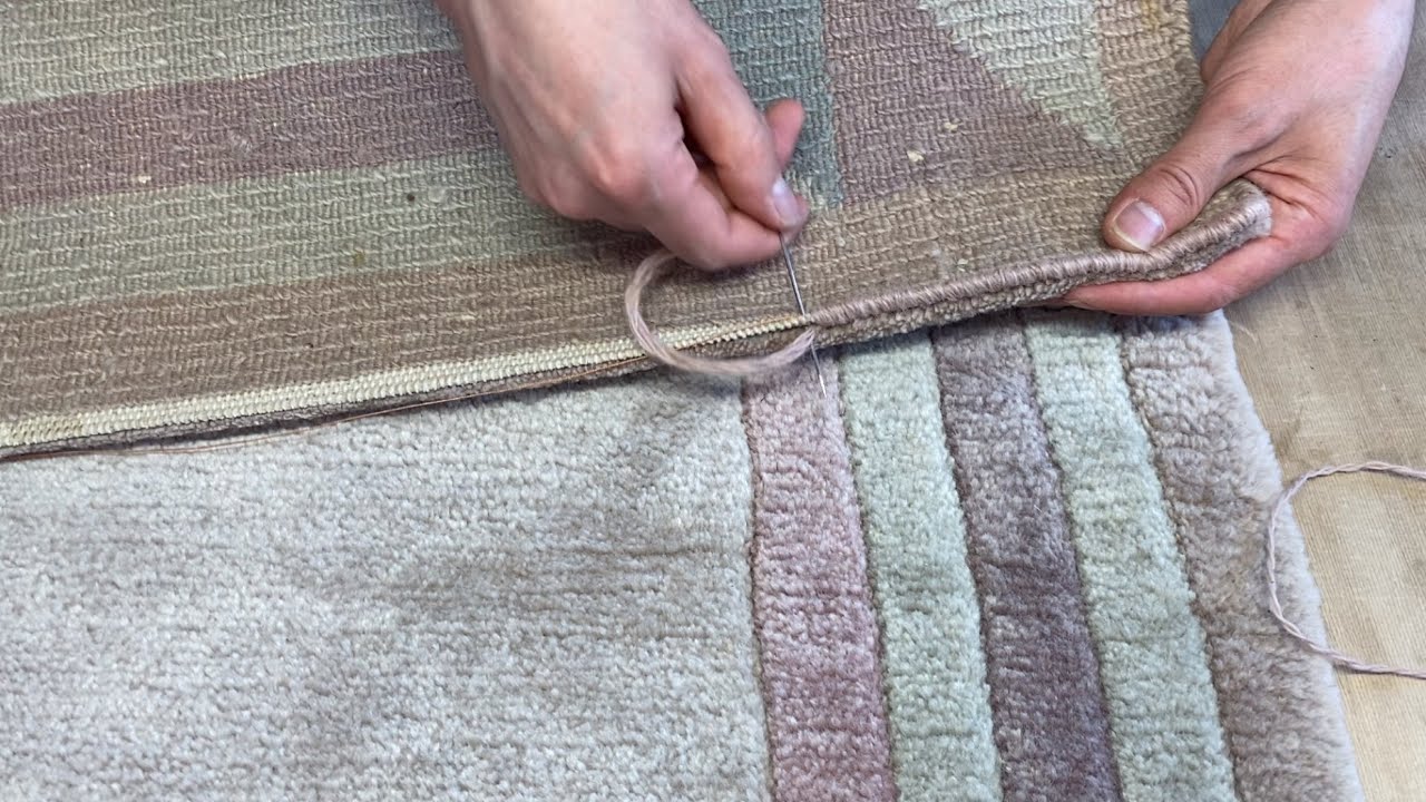 Nepal carpet fringes repair, Nepal Teppich Fransen Reparatur, تعمیر فرش نپال
