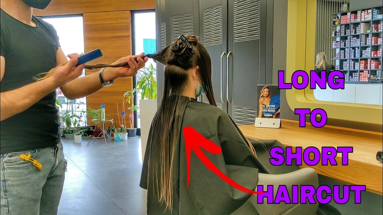 Long to Short Haircut Woman / ASMR Barber Sound
