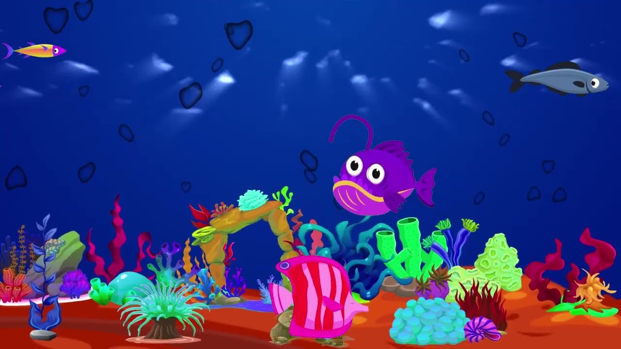Night Ocean Fish Lullaby 🐟 Soft Baby Sleep Sounds🎶 with Calm Aquarium & Ocean Visuals