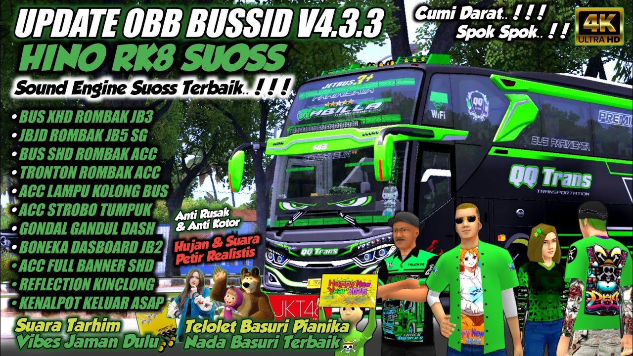 UPDATE BUSSID V4.3.3 HINO RK8 SUOS | Full Acc Grafik Hd | Telolet Basuri JKT48