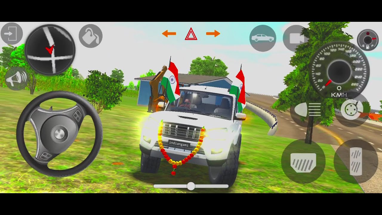 white 🤍wali Mahindra Scorpio car🔥 driving game 3d || real Scorpio game 😈|| Indian car game video 3d