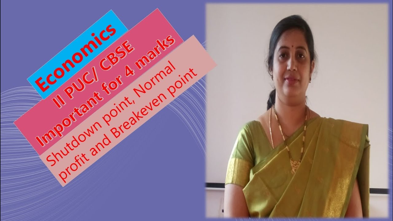 Shut down point, Normal Profit and Break even point /II PUC / CBSE
