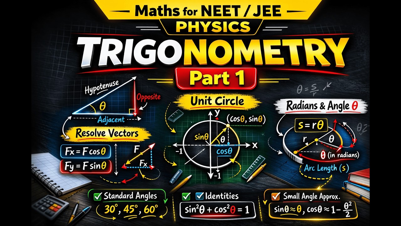 Trigonometry Part 1 | Basics for Physics | Maths for NEET/JEE