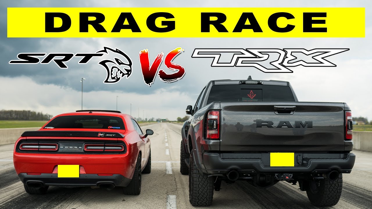 Ram 1500 TRX Races Dodge Challenger Hellcat | Drag and Roll Race