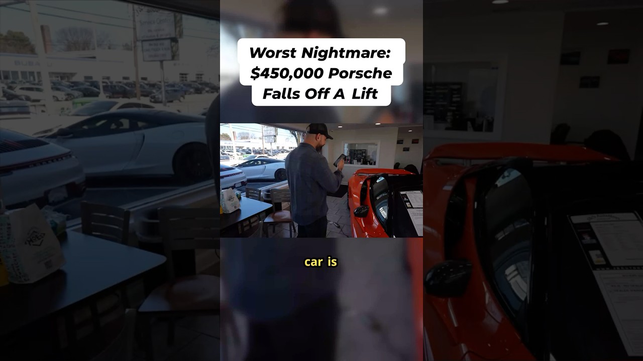 Worst nightmare, a $450k Porsche fell off a lift