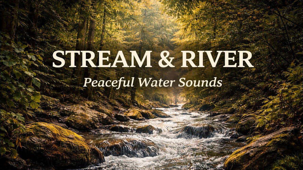 Gentle Stream for Sleep & Relaxation | 2 Hours Black Screen 📺 