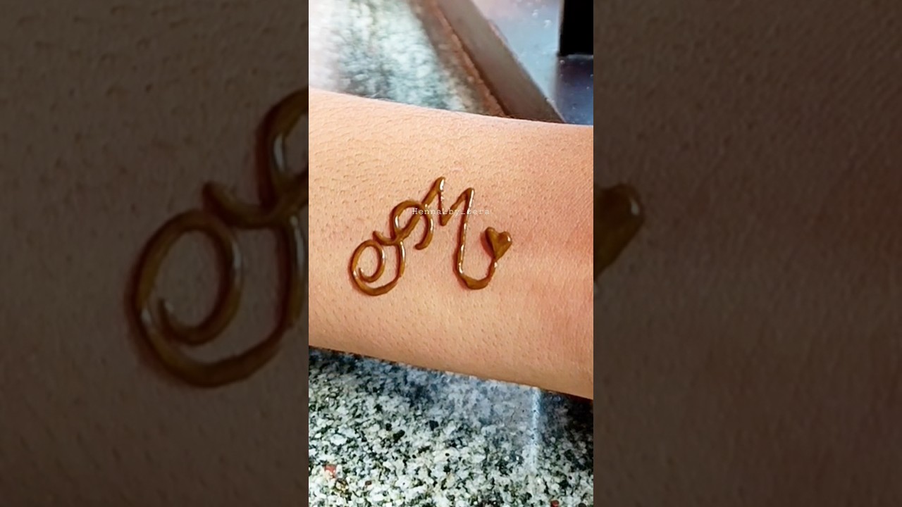 💖MS💖 letter tattoo design #shorts #henna #shortvideo #shortfeed #mehandidesign #hennadesign