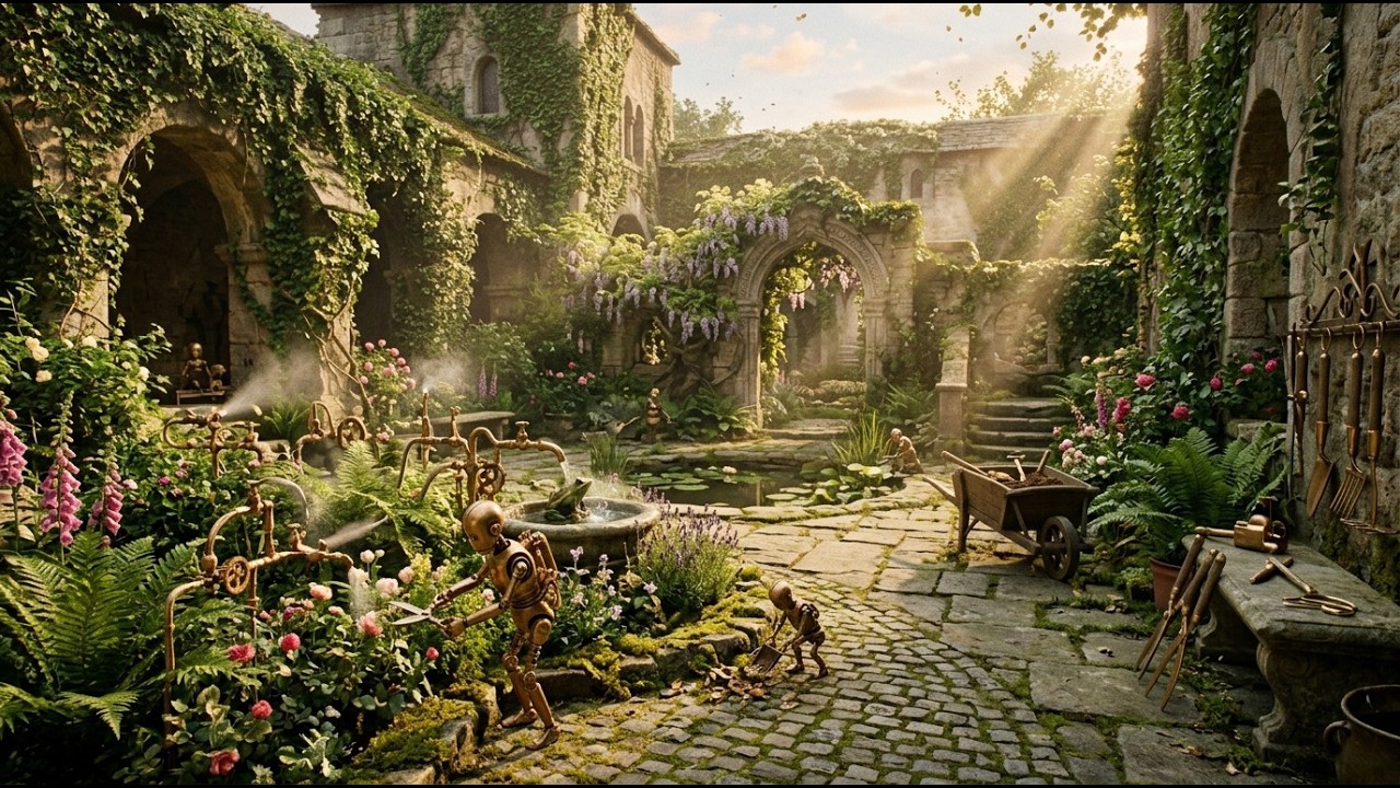 Hidden Automata Garden | Fantasy Courtyard Ambience　オートマタの秘密の中庭