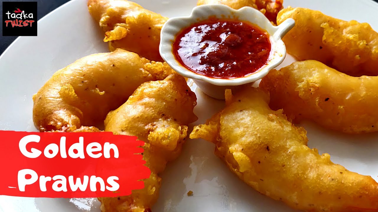 Golden Fried Jumbo Prawns | Restaurant Style  | With Chili Garlic Chutney | By KTT