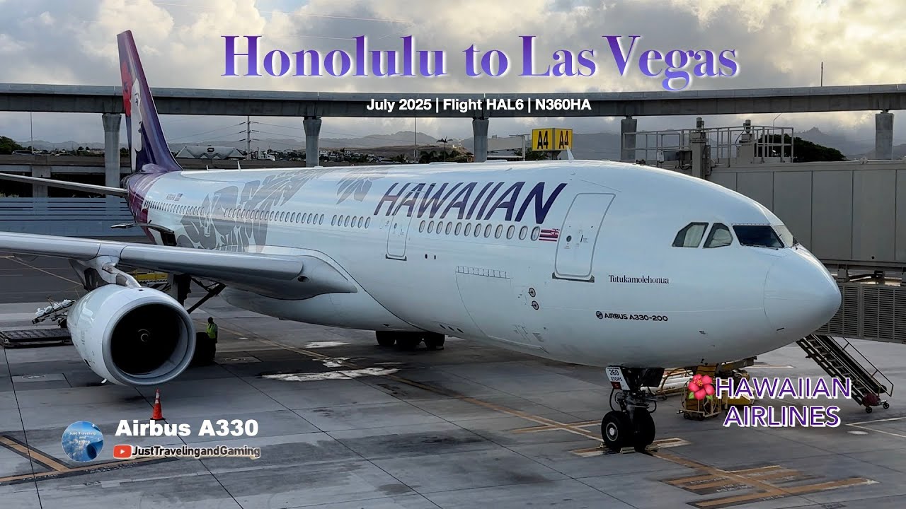 [4K] 🌺 Hawaiian Airlines A330 Flight | ✈️ Honolulu to Las Vegas