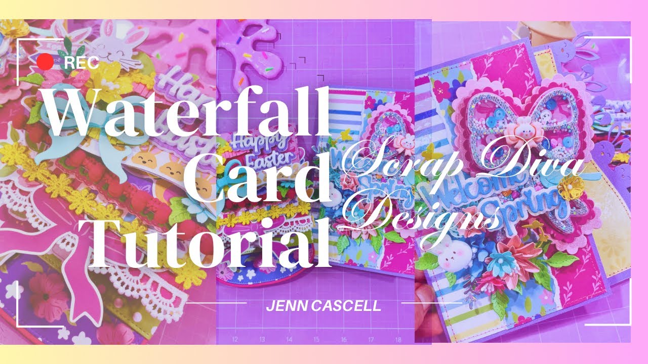 Урок по созданию открытки «Карман с водопадом» с помощью набора трафаретов Scrap Diva Designs @Sc...