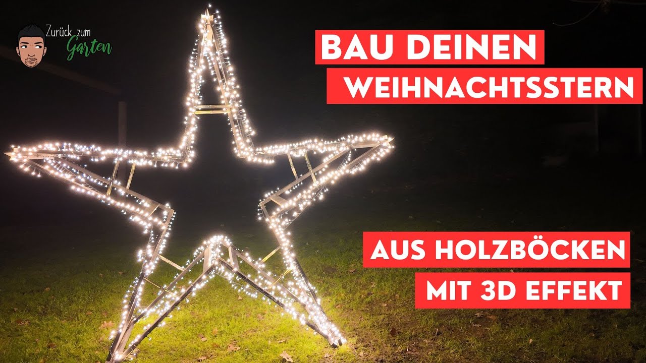 3D Weihnachtsstern aus Holzb&ouml;cken - kosteng&uuml;nstig und einfach gebaut