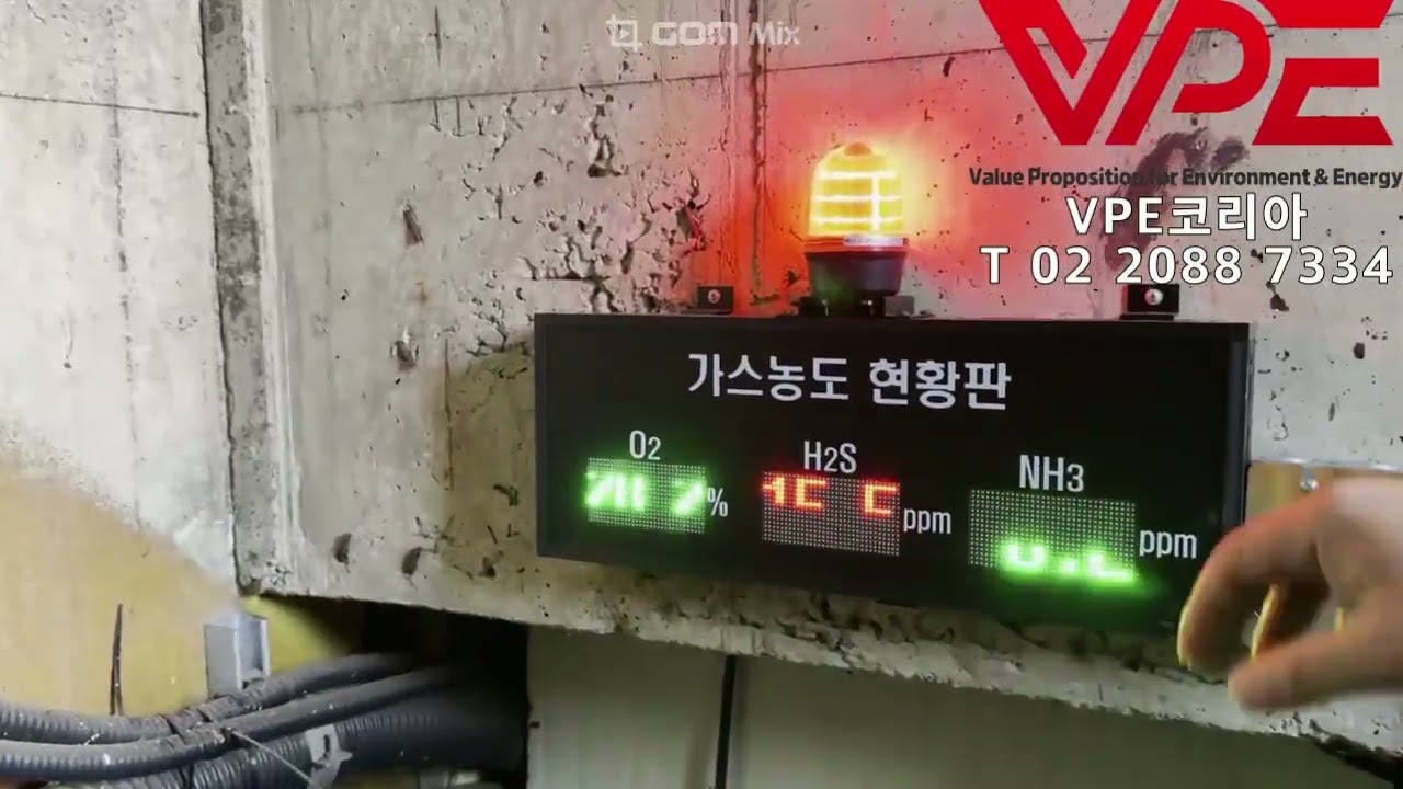 도축장 지하 밀폐공간 유독 가스 감지기 & 가스누출 경보 현황판 설치