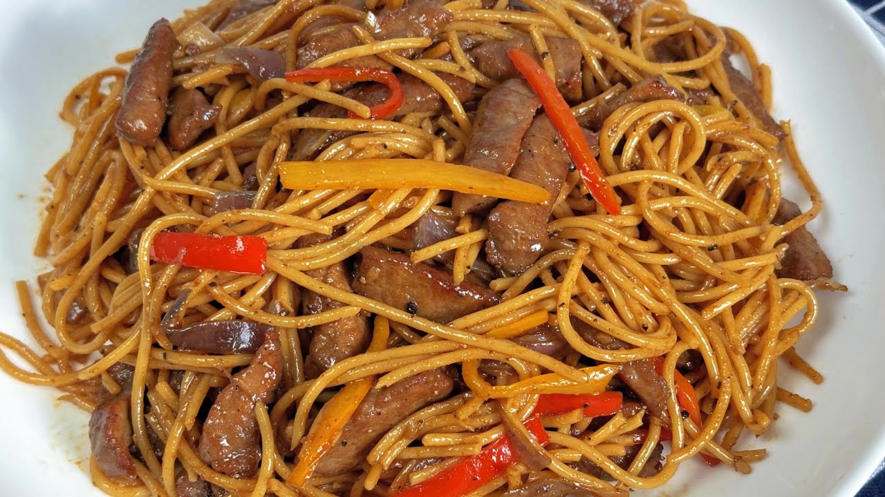 Паста с говядиной и черным перцем | Сочная и нежная говядина