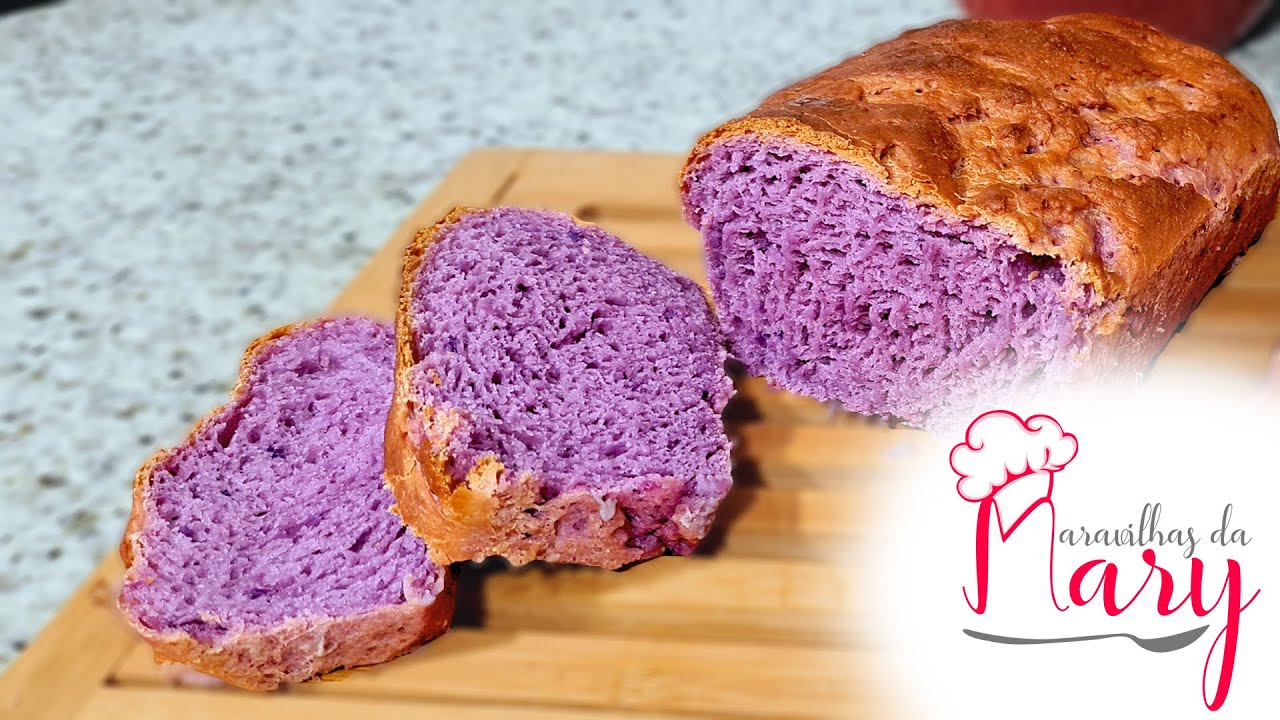 Pão de Batata Roxa - Você começa a comer com os olhos!!!