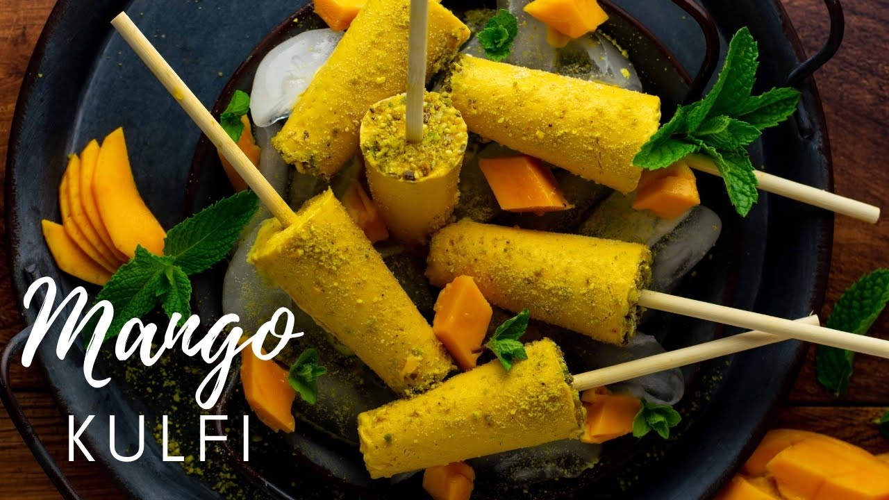 Instant Mango Kulfi | Creamy and refreshing saffron mango popsicles