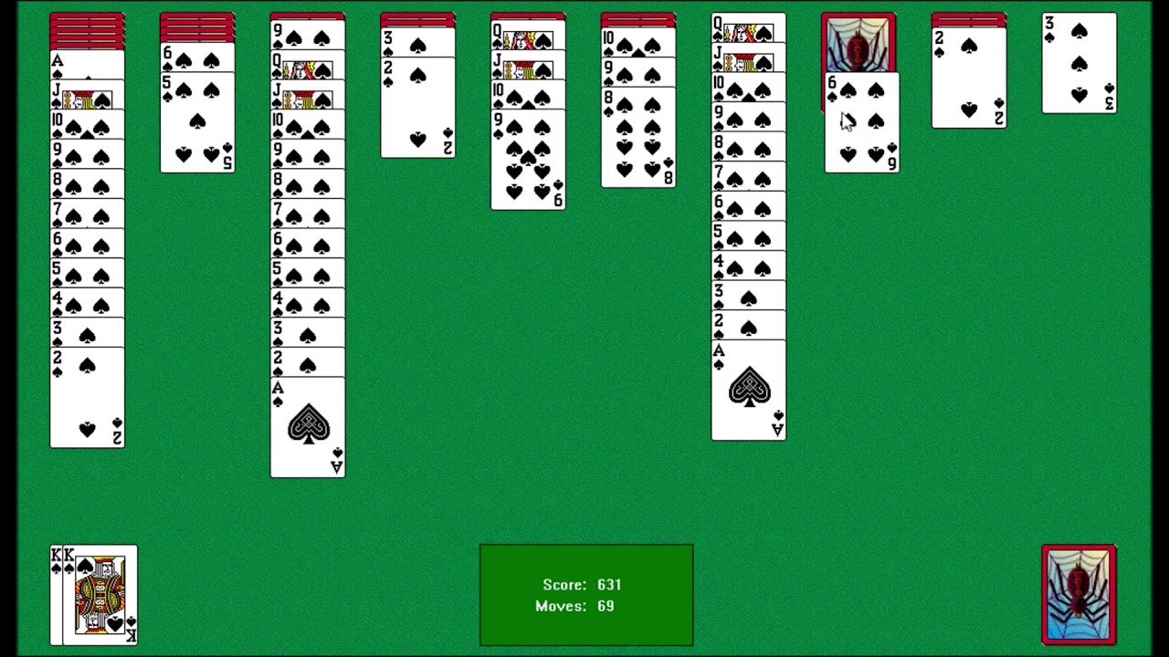Windows XP Spider Solitare (2001 PC Game)
