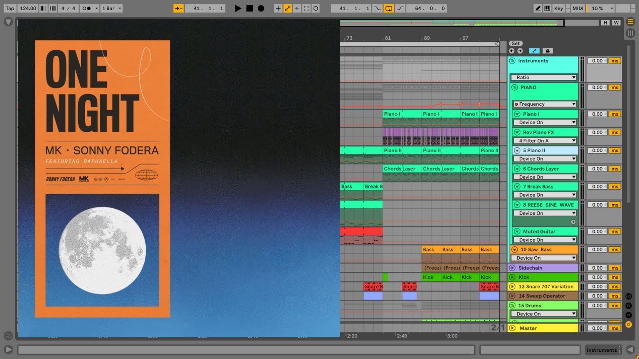 MK, Sonny Fodera - One Night  ft. Raphaella (Ableton Live Remake) Playthrough