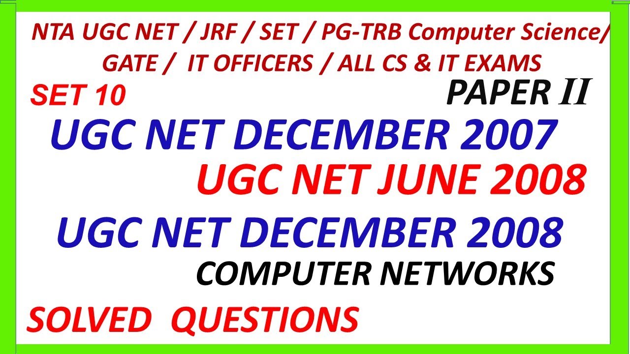 Computer Network | NTA NET Solved Questions | NTA NET CS | PG TRB CS | Vishnu CS SetNet Education