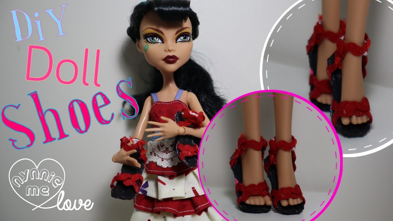 DIY Doll shose | How to make doll shoes| DIY shoes for doll | nynnie me