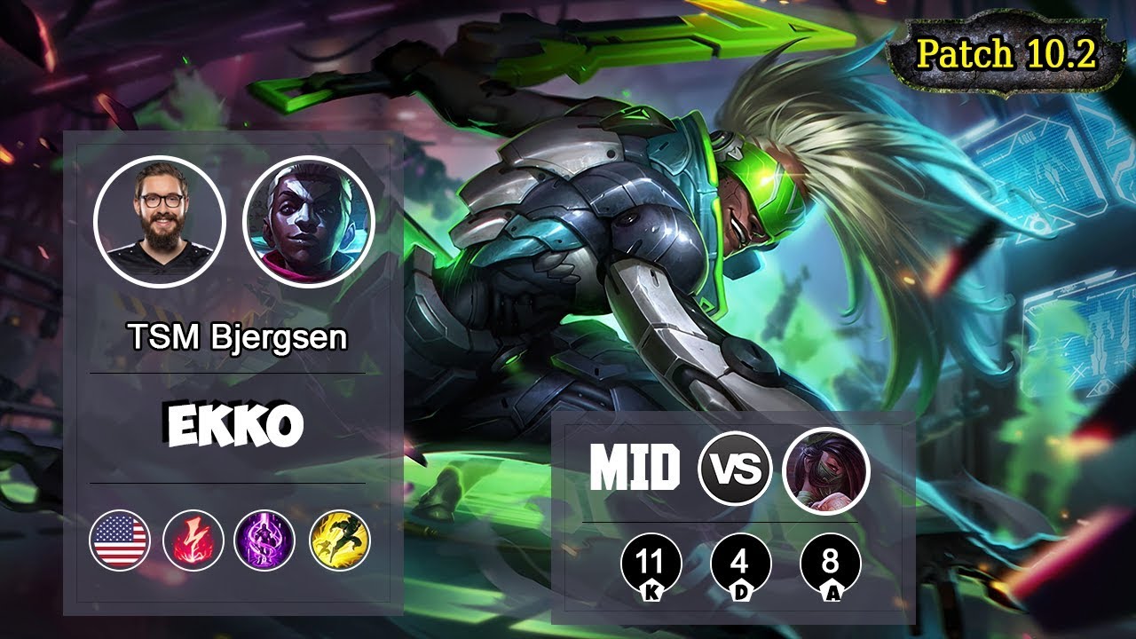 TSM Bjergsen Ekko MID vs Akali | LOL | S10 NA Grandmaster - Full Gameplay