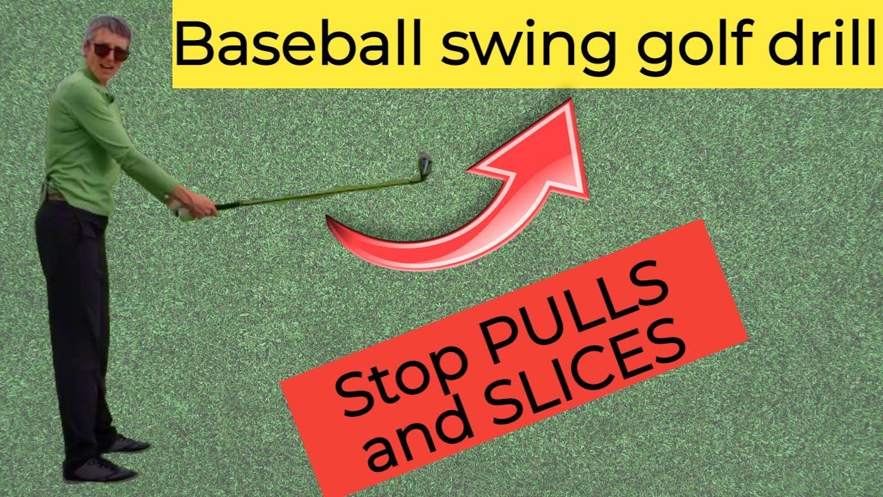 Baseball swing golf drill
