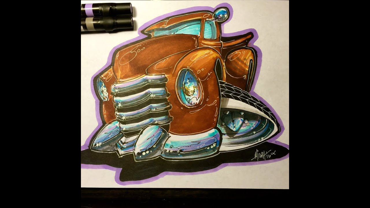 Old Chevy 3100 Truck Inking Process - Timelapse