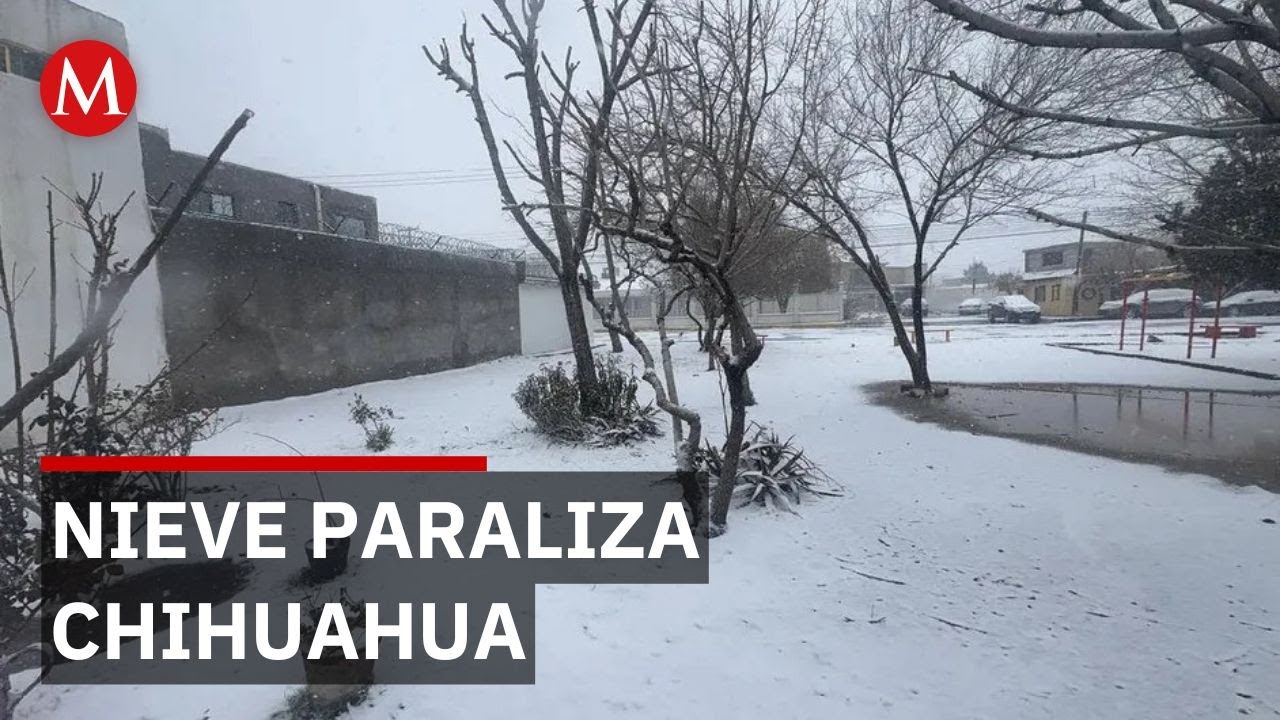 Autoridades suspenden clases presenciales por nieve en Chihuahua