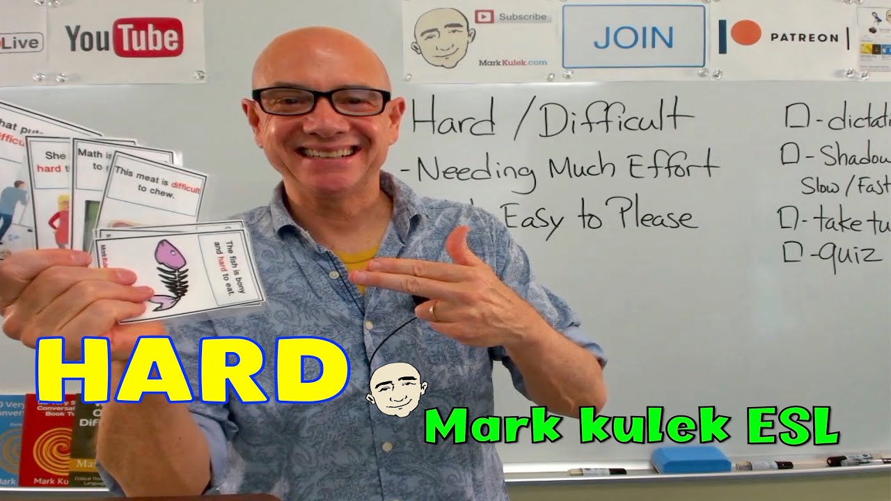 Hard & Difficult - shadowing English |  English speaking practice - Mark Kulek ESL