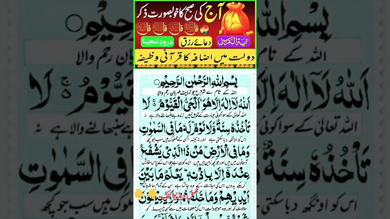 Morning Wazifa | Surah Fatiha | Ayatul Kursi | Surah Baqarah | 4Qul | Ep_46 | Surah Manzil