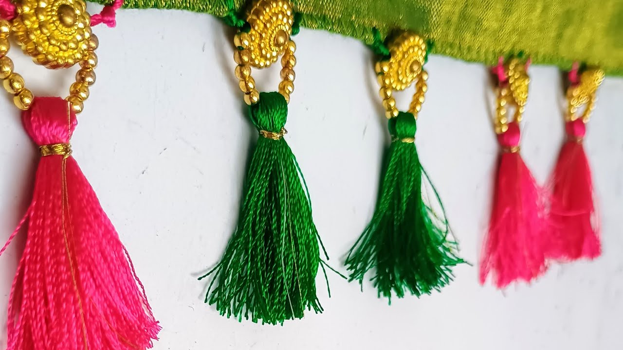 Saree kuchu design with beads 👌/saree kuchu designs#saree kuchu design new model