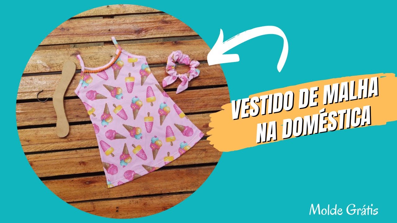 Vestido de Malha da Máquina Doméstica #MoldeGrátis #FreePattern #PatronesGratis