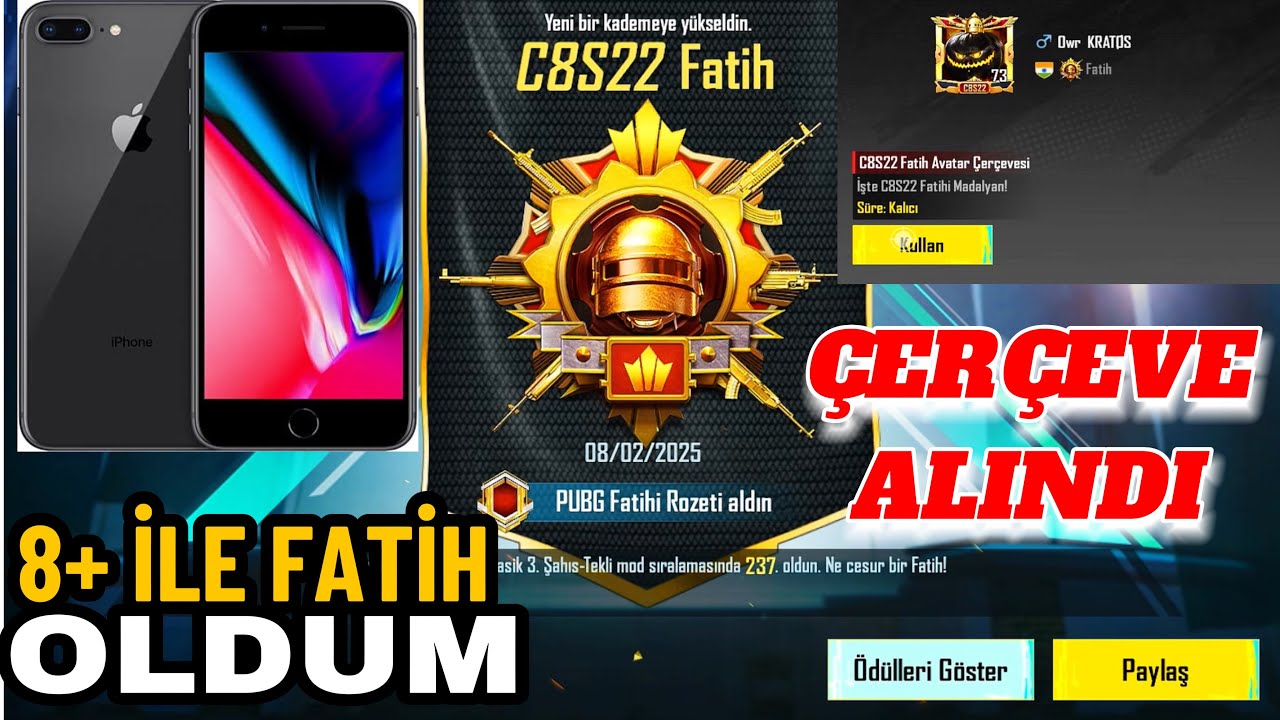 İPHONE 8+ İLE FATİH OLDUM ( sonunda ) | 180 MAÇTA 10KD İLE FATİH OLDUM