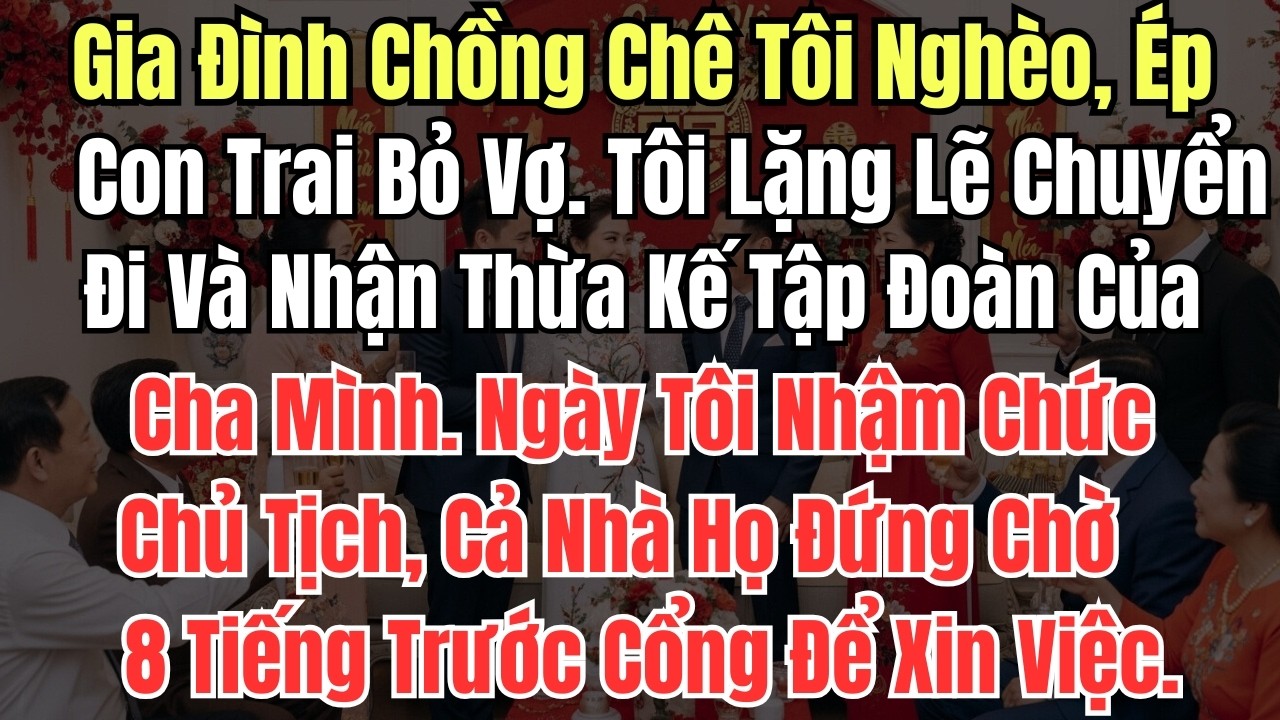 Gia Đình Chồng Chê Tôi Nghèo, Ép Con Trai Bỏ Vợ. Tôi Lặng Lẽ Chuyển Đi Và Nhận Thừa Kế Tập Đoàn Của