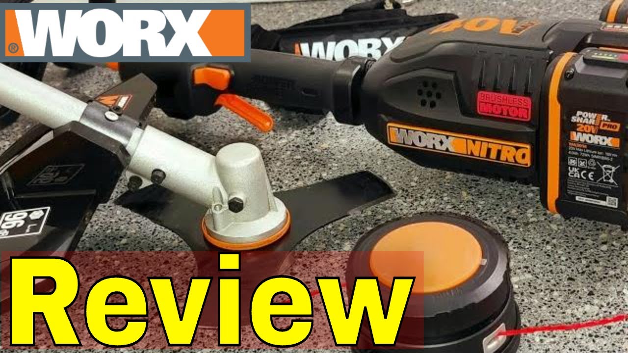 WORX WG186E Grass Trimmer With Brush Cutter Blade Review & Demo