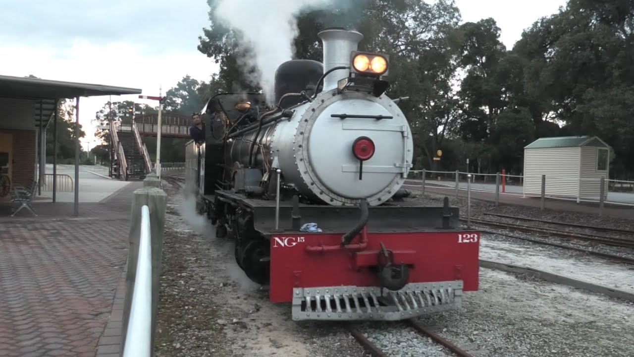 Bennett Brook Railway - NG15 no. 123 - test run - Volume warning! Lots of whistling!