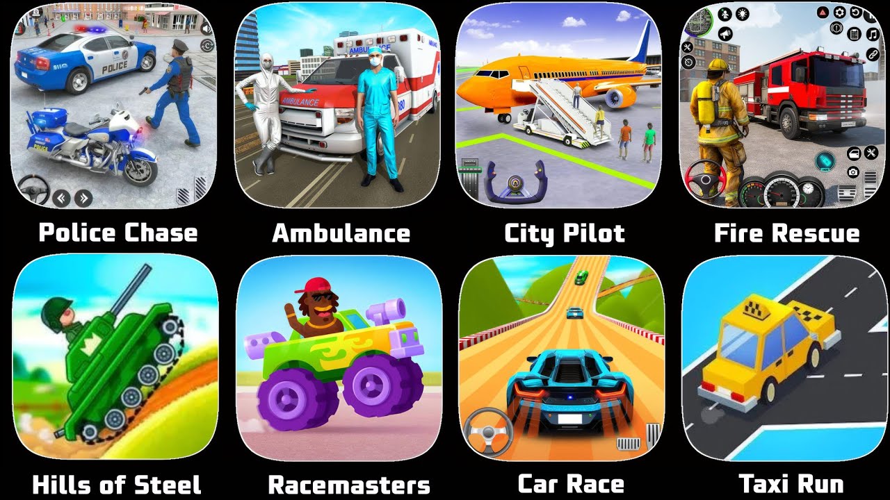 Police Chase Simulator 2026,Ambulance Rescue Simulator,City Pilot Simulator,Fire Rescue Simulator