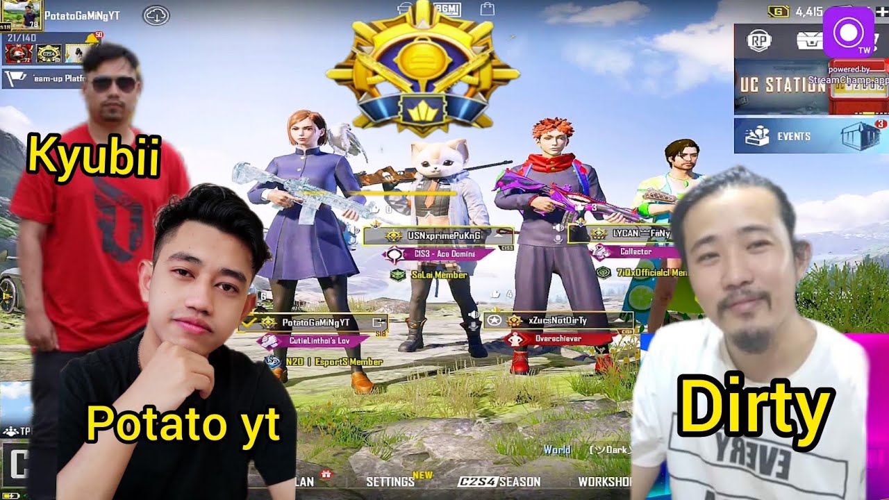 DIRTY GAMING FT KYUBII GAMING FT POTATO YT | LOBBY DOMINANCE | ACE DOMINATOR #BGMI #potatogamingyt