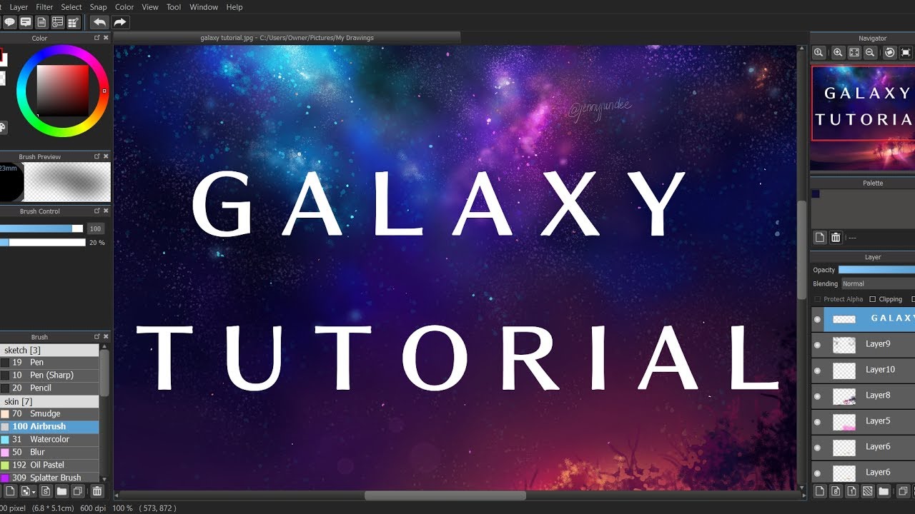 [MediBang] Galaxy Tutorial + Speedpaint