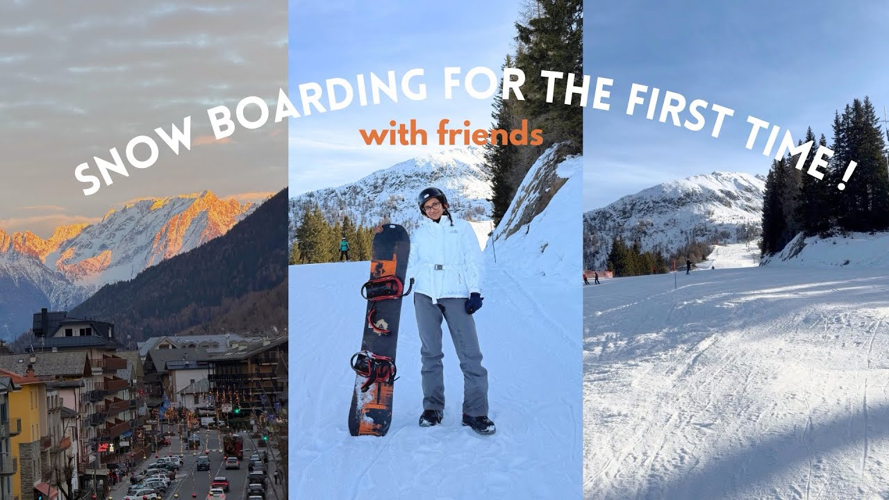 Ski trip in Italy | First time snowboarding and funtime with friends 