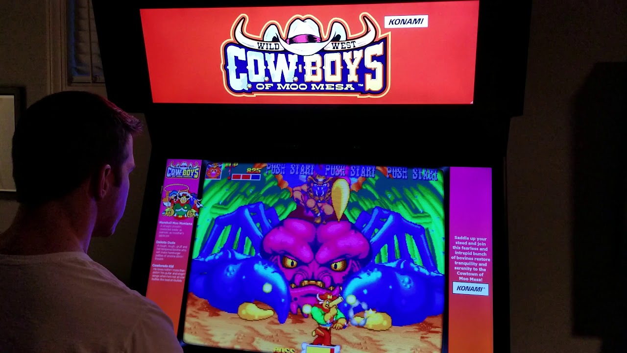 Wild West Cowboys of Moo Mesa Arcade Cabinet MAME Playthrough w/ Hypermarquee