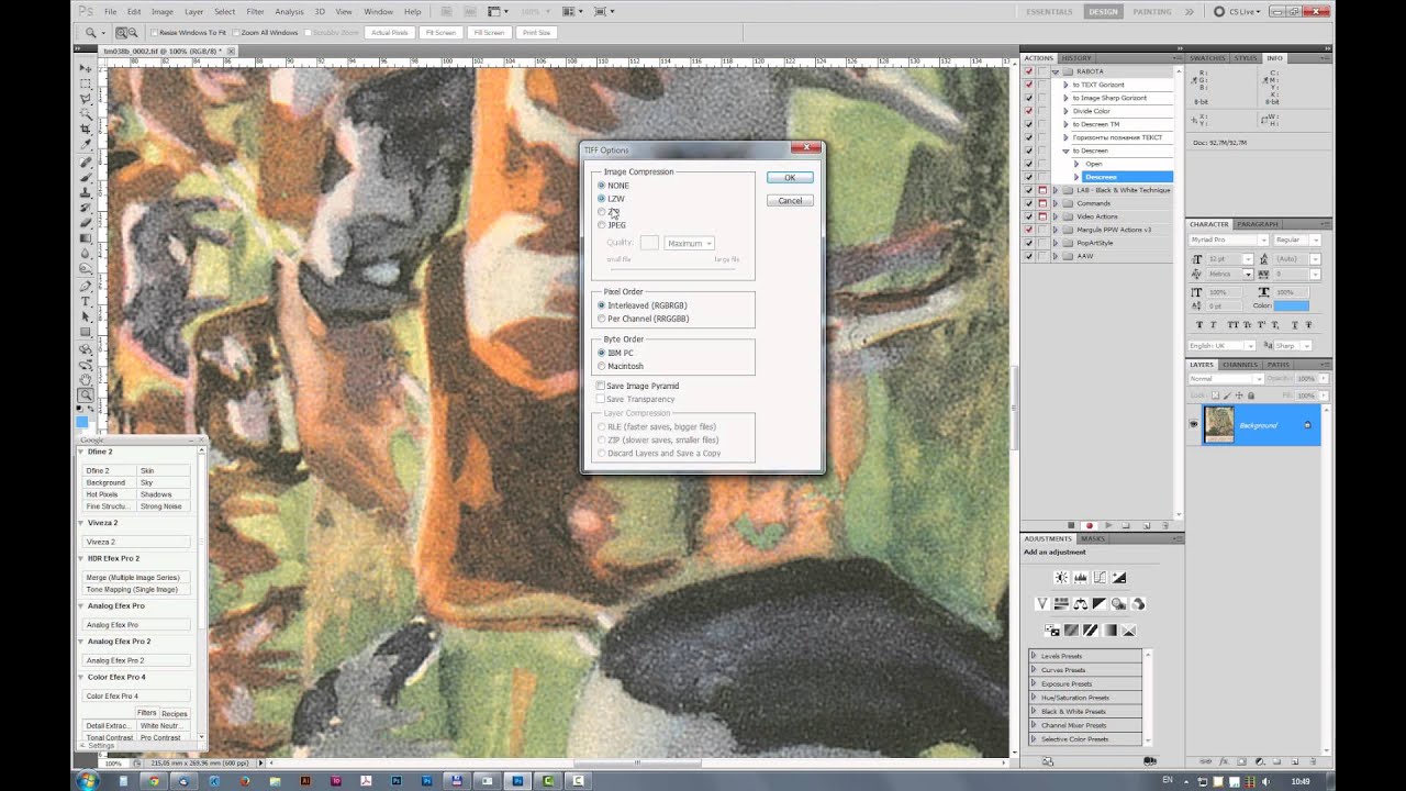 10. Photoshop action Sattva Descreen